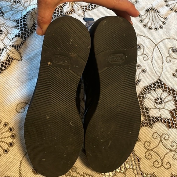 Ombré Black Burgundy Baldinini Oxford Leather Low Platform Ankle Boot - Picture 10 of 12